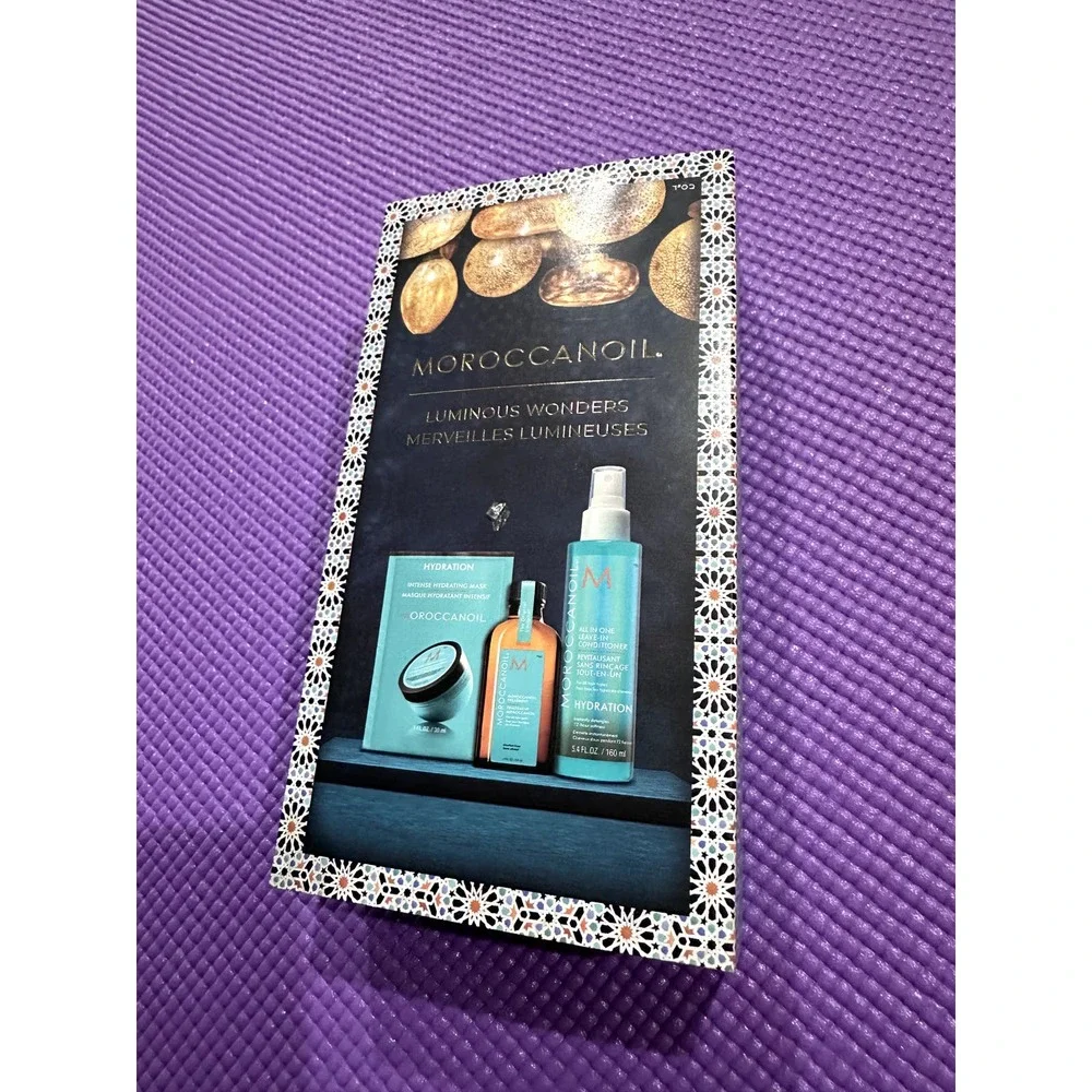 NWT Moroccanoil Luminous Wonders Set:hair treatment, leave in conditioner, mask
